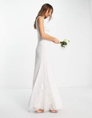 frock and frill bridal maxi dress Etta Embellished – Get ready to be the most stunning person in the room in this white tiered ruffle maxi dress Matilde White Ruffle Detail Maxi