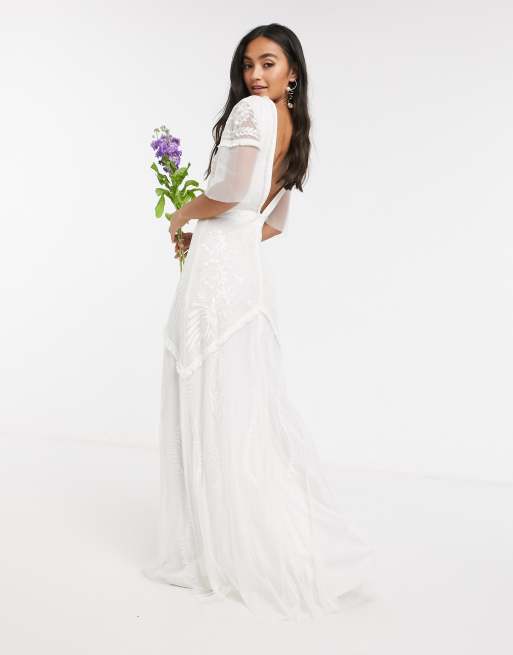 Asos edition deco embellished wedding clearance dress