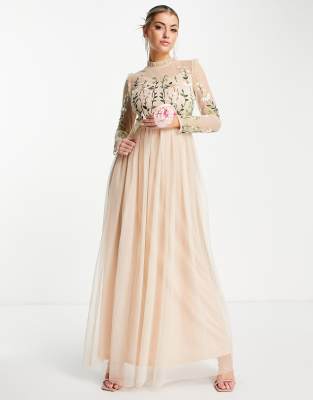 Frock and Frill Bridesmaid maxi dress with pleated skirt and