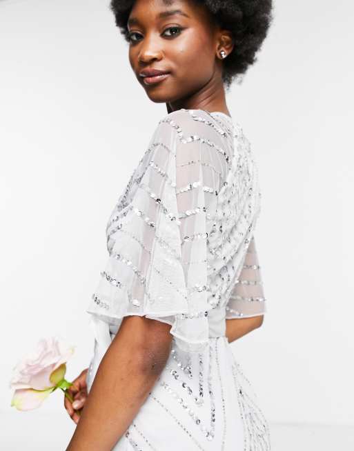 Frock and Frill – Brudtärna – Grå midiklänning med utsmyckningar, 2 av 4