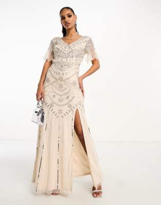 frock and frill premium embellished top maxi dress