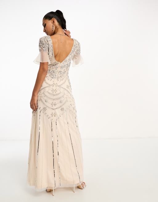 Frock and Frill embellished maxi dress in cream | ASOS