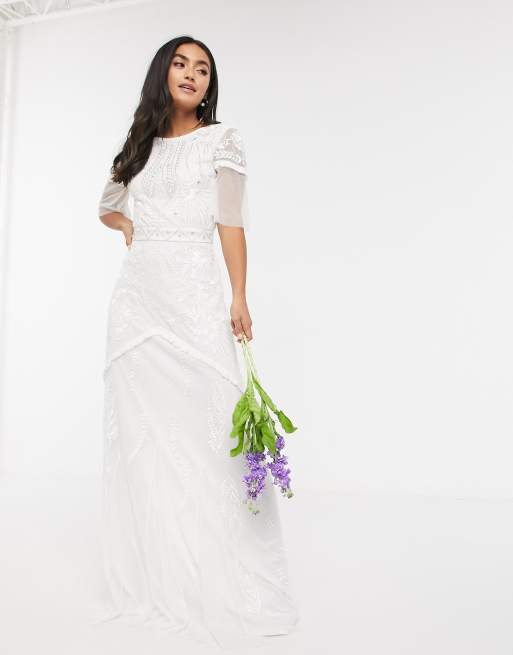 Frock and Frill Maxi Hochzeitskleid mit Verzierungen und Ruschen ASOS