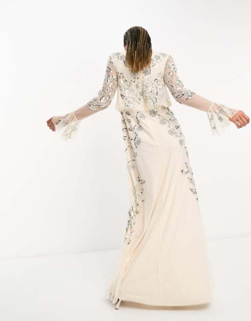 Frock and Frill - Midaxi jurk met versiering in crème, 2 van 4