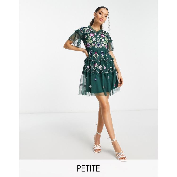 Dark green sale petite dress