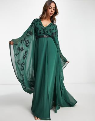 Robe Chauve-souris à Paillettes Noire Afua Frock & Frill - Taille 12, Neuve Avec étiquette, Prix Conseillé 135€