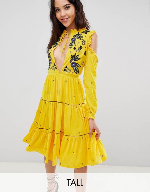 Frock and shop frill yellow dress