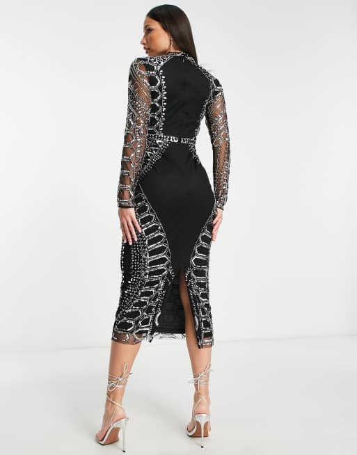 Frock and Frill Tall embellished mini pencil dress in black ASOS