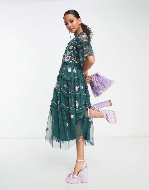 Green frock on sale and frill dress