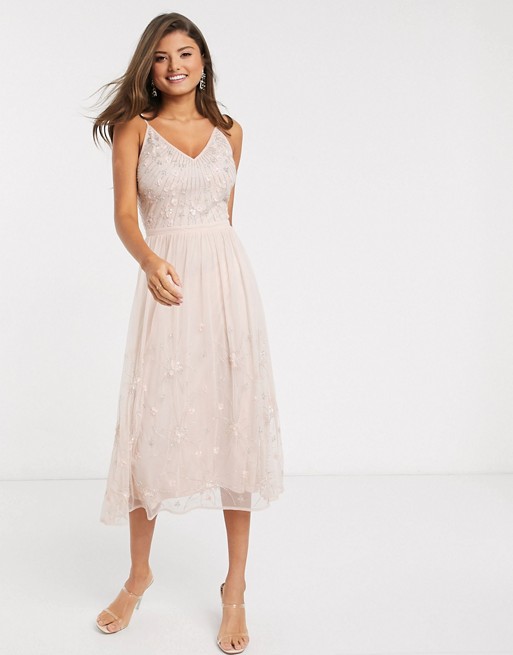 Frock & Frill embellished maxi dress in pink