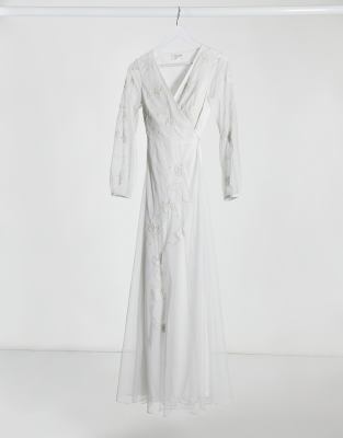 ivory embroidered maxi dress