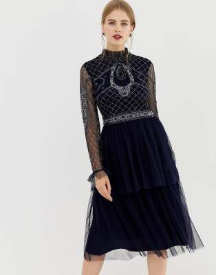 collar neck long frocks