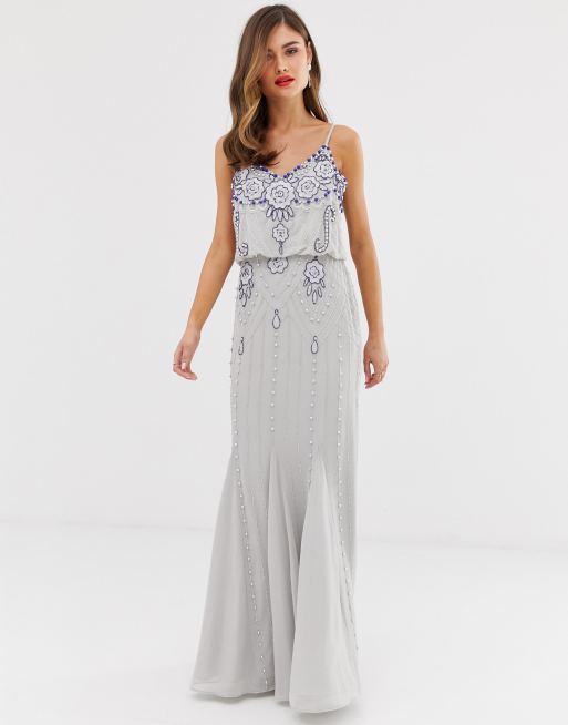 Frock & Frill – Ozdobna sukienka maxi na ramiączkach