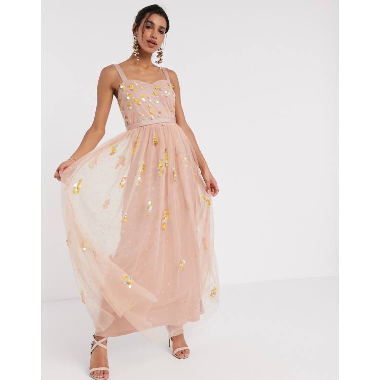 Gold maxi dress clearance asos