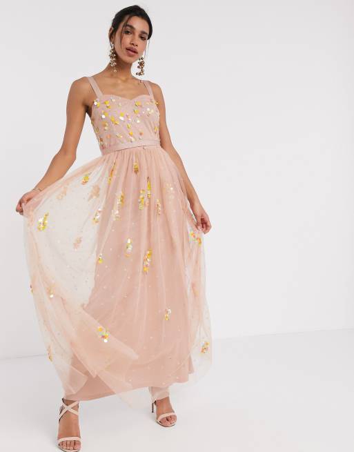 Asos sequin cheap tulle dress