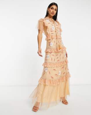 short sleeve frill dress