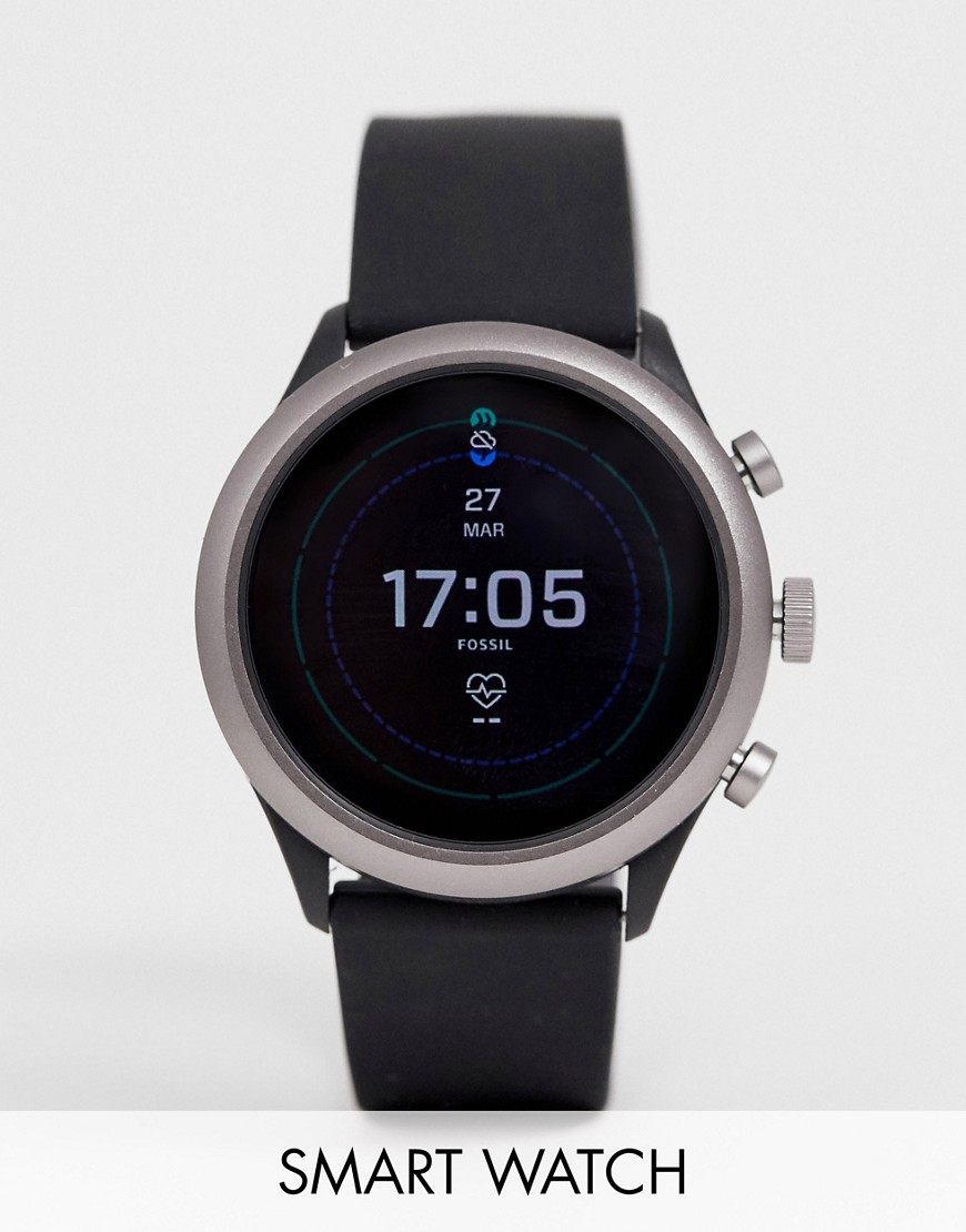 FTW4019 Sport silikone smartwatch 43mm fra Fossil-Sort