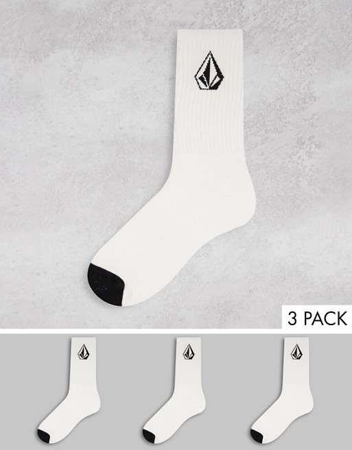 Full Stone 3 pack socks in white