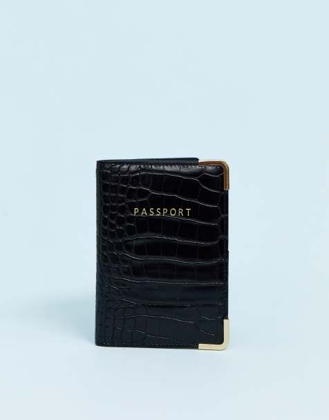 Funda para pasaporte de efecto cocodrilo de ASOS DESIGN