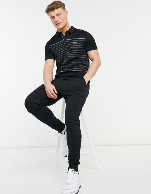 фото Футболка-поло boss athleisure paule-черный цвет