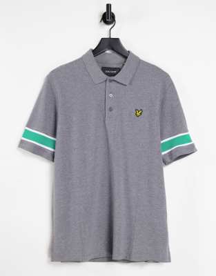 фото Футболка поло с вставками в рубчик lyle & scott-серый