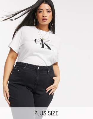 фото Футболка с логотипом calvin klein jeans plus-белый