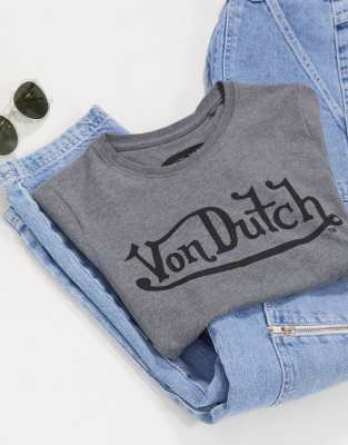 фото Футболка с логотипом von dutch-серый