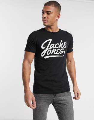 фото Футболка с надписью jack & jones essentials-черный