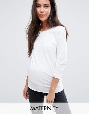 фото Футболка с рукавами 3/4 new look maternity-белый