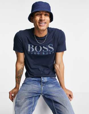 фото Футболка темно-синего цвета boss athleisure tee 5-темно-синий