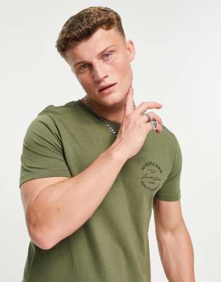 фото Футболка цвета хаки с логотипом jack & jones originals-зеленый цвет