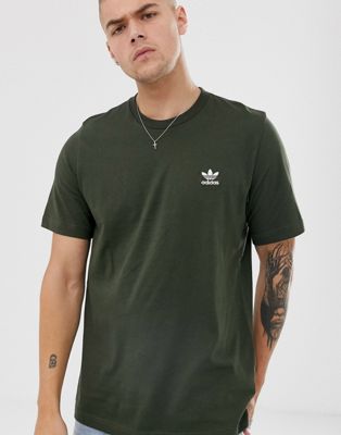 T-Shirt with logo embroidery in khaki 
