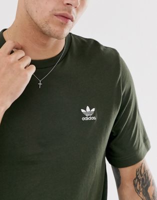 adidas originals essentials sweatshirt with embroidered small logo in khaki