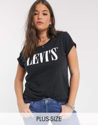 фото Футболка в стиле 90-х с логотипом levi's plus-черный