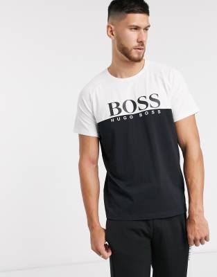 фото Футболка в стиле колор блок с логотипом boss bodywear-черный