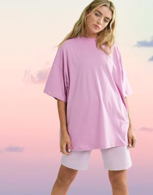 фото Футболка в стиле oversized asos 4505-розовый