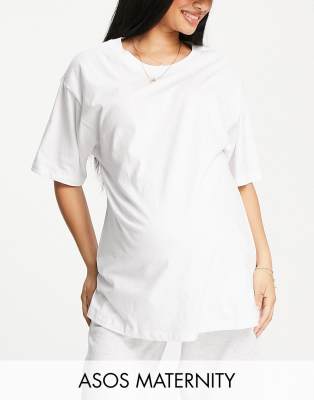 Топы для беременных Футболка в стиле oversized белого цвета ASOS DESIGN Maternity-Белый