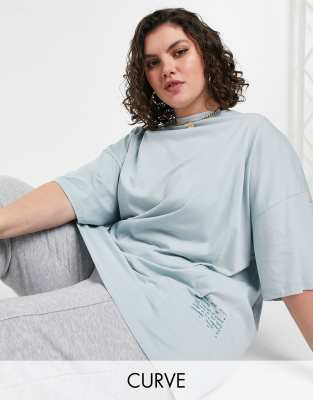 фото Футболка в стиле oversized с принтом asos 4505 curve-зеленый цвет