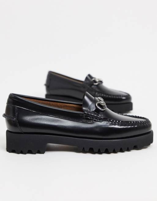 G H Bass - Weejun 90 Lianna - Mocassins à semelle plateforme et gland - Noir | ASOS