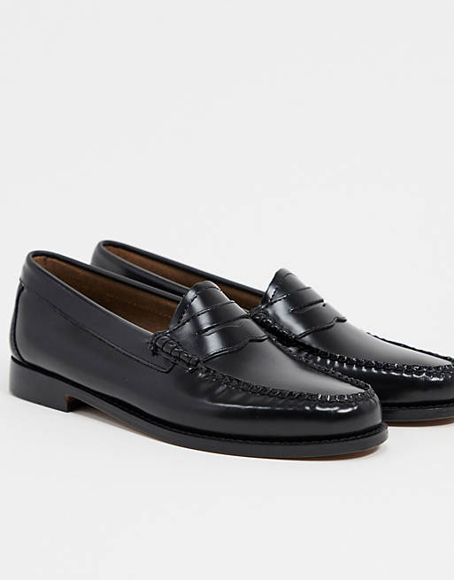 G H Bass Weejun leather penny loafers in black | ASOS
