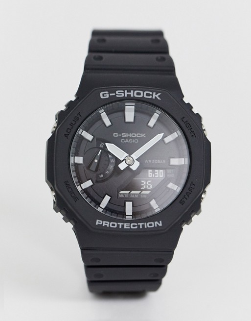 G-Shock Ana-Digi New carbon watch in black with white accent