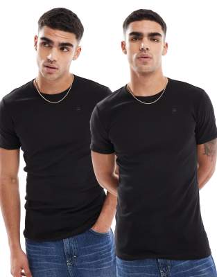 G-Star G-Star 2 pack base t-shirt in black