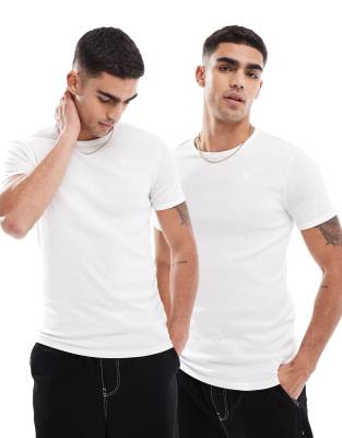 G-Star G-Star 2 pack base t-shirt in white