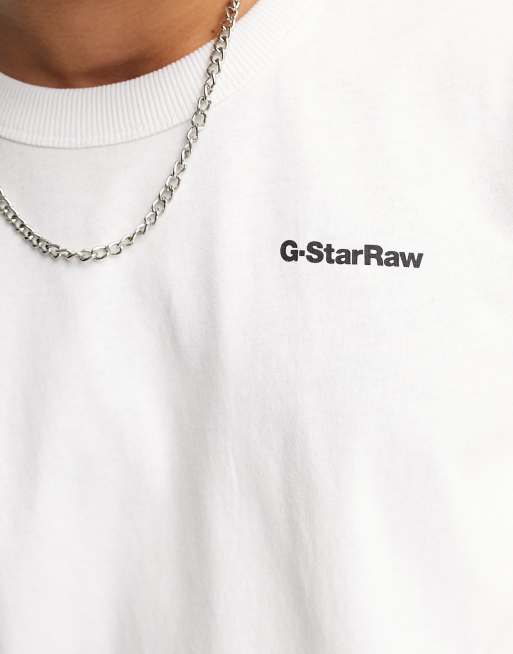 G-Star – 3301 – Oversize-T-Shirt in Weiß mit Flammen-Rückenprint, 3 von 4