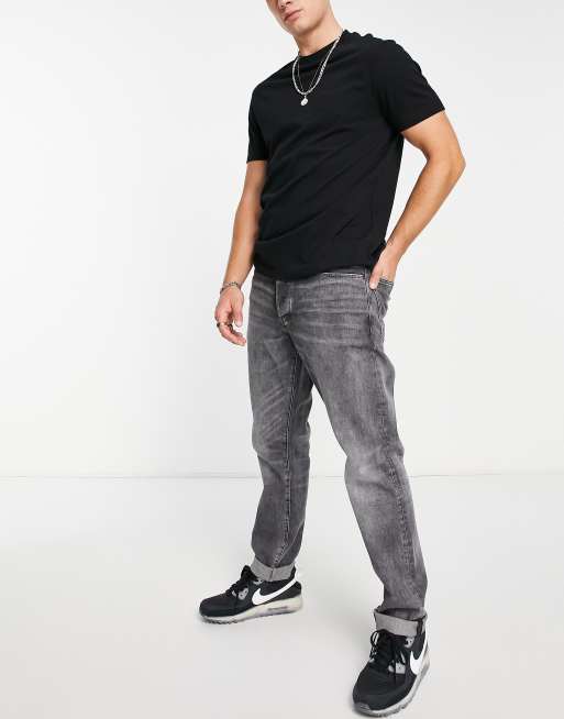 G-Star 3301 regular tapered jeans in washed black