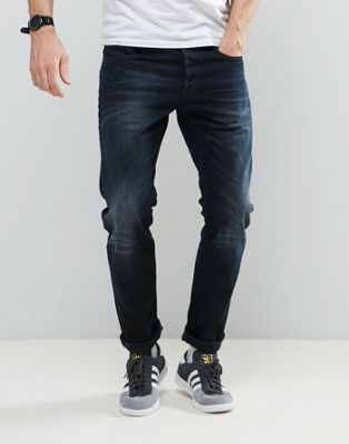 dark aged jeans