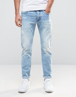 3301 slim jeans light aged