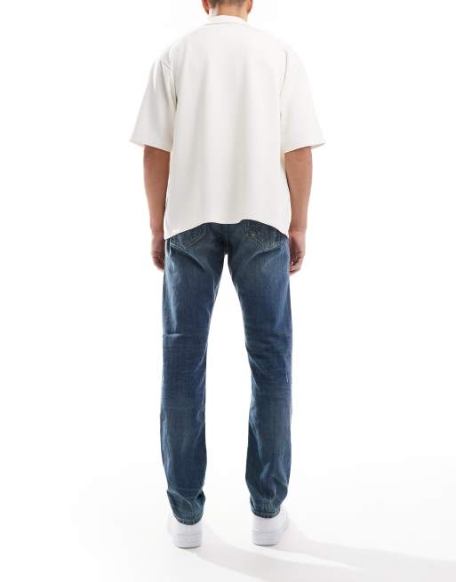 G-Star - 3301 - Smalle jeans i mellemblå vask med flænger, 2 af 5