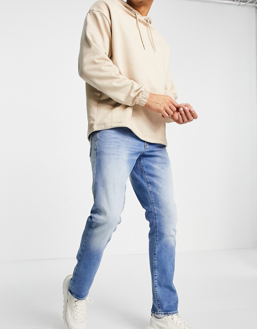 G-Star - 3301 - Smaltoelopende rechte jeans in lichte wassing-Blauw