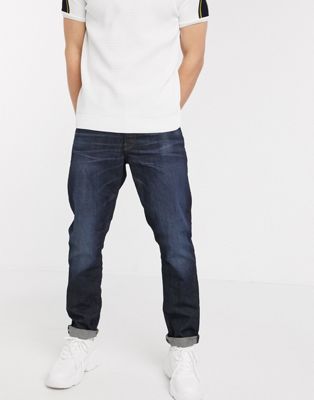 G-Star 3301 straight tapered fit jeans in dark wash-Blue